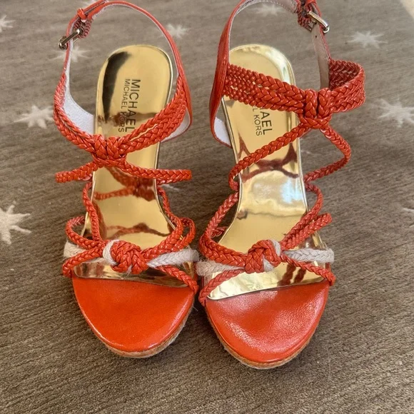Michael Kors Orange Espadrille Sandals - Picture 2 of 14
